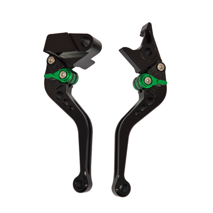 Short Black Green Clutch & Brake Levers For Kawasaki ZX-4RR 2024-2026