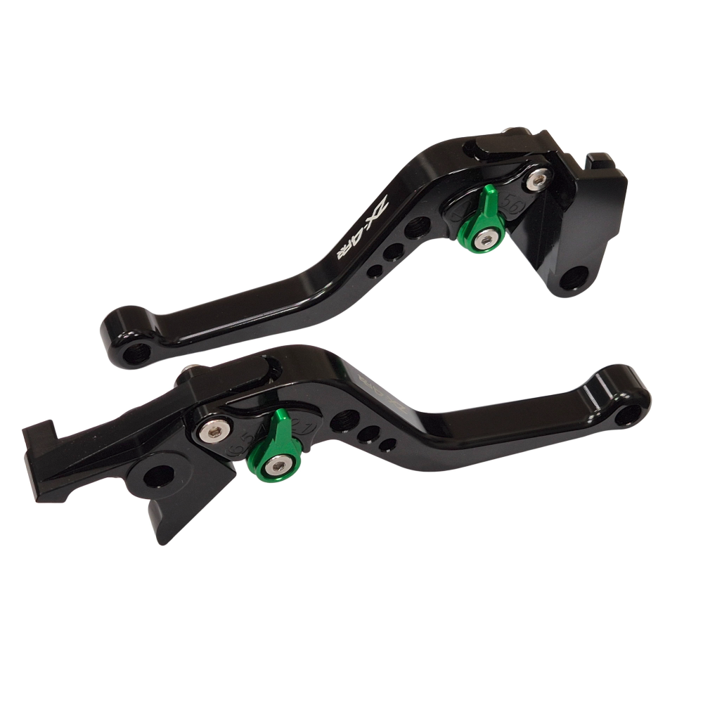 Short Black Green Clutch & Brake Levers For Kawasaki ZX-4RR 2024-2026