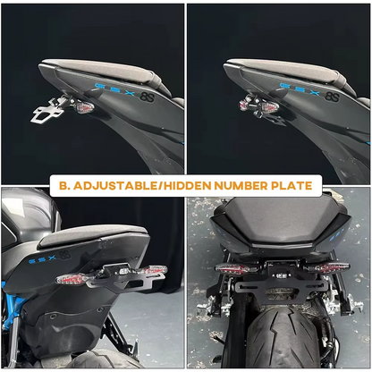 Plug & Play Foldable Tail Tidy Plate Holder - Suzuki GSX-8S / GSX-8R 2024-2027
