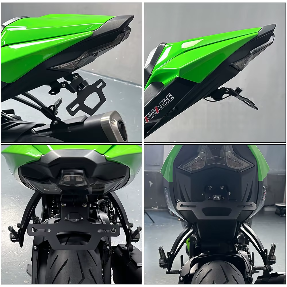 Plug & Play Foldable Tail Tidy License Plate For Kawasaki ZX-6R ZX636 2024-2026