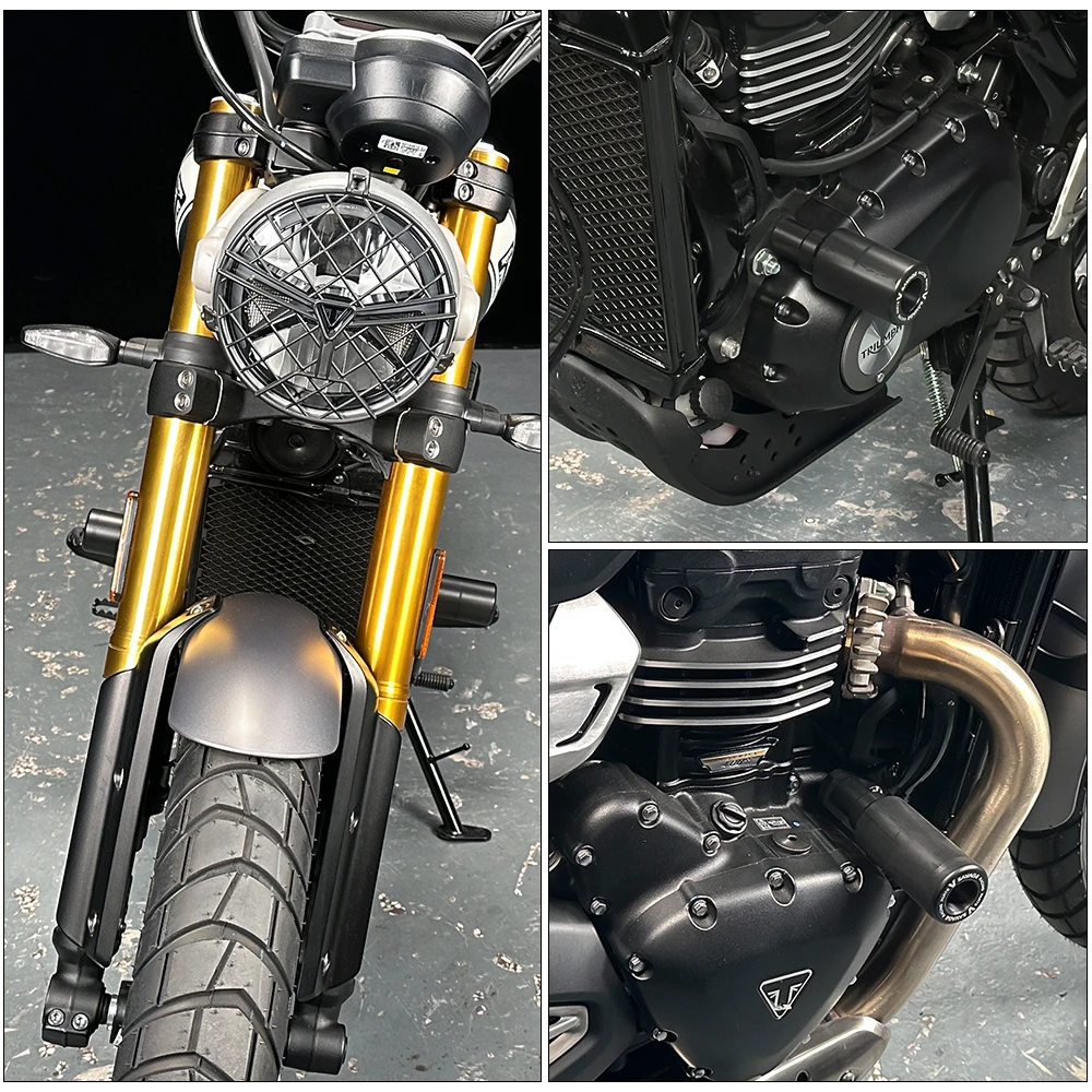 Engine Sliders Crash Protection Pads Frame - Triumph Scramber 400X / Speed 400