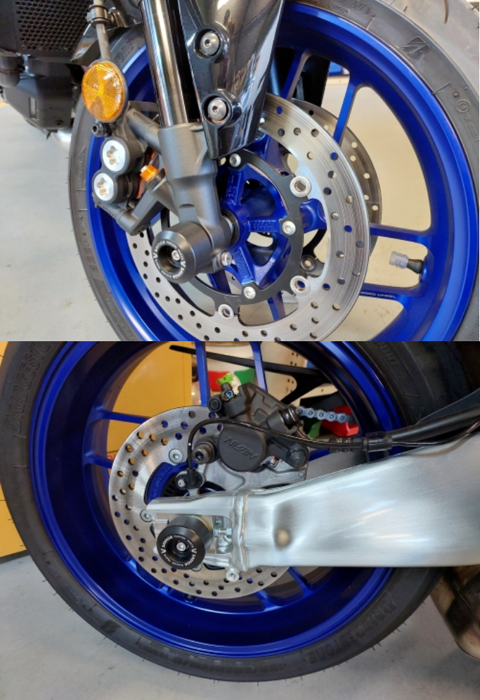 Front & Rear Set Axle Crash Bobbin Sliders - Yamaha MT-09 / SP 2024-2026
