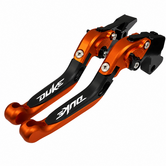 KTM Duke 125 / 390 2024-2026 Orange Adjustable Folding Brake & Clutch Levers Set