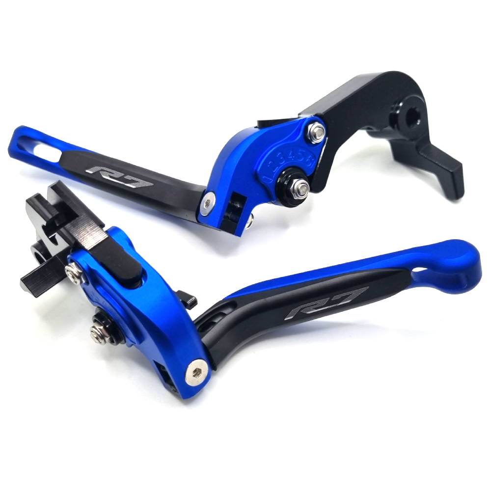 YAMAHA YZF-R7 2022-2026 Blue/Black Adjustable Extendable Brake & Clutch Levers