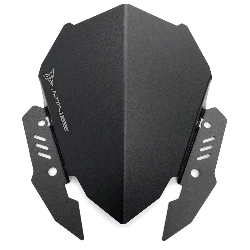 Black Aluminium Small Windscreen Windshield Screen Yamaha MT-125 2020-2026