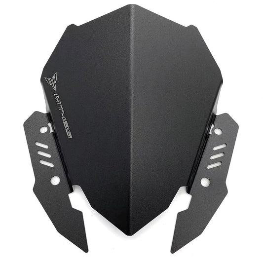 Black Aluminium Small Windscreen Windshield Screen Yamaha MT-125 2020-2026