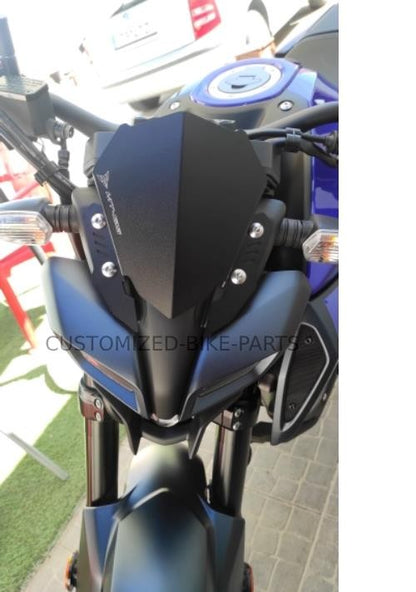 Black Aluminium Small Windscreen Windshield Screen Yamaha MT-125 2020-2026