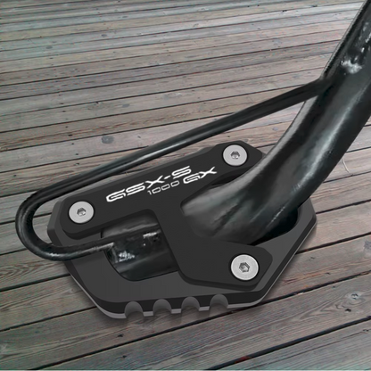 Black CNC Side Stand Kickstand Shoe Extender - Suzuki GSX-S1000GX 2024-2027