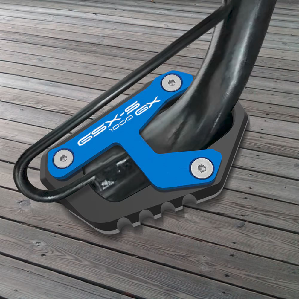 Blue CNC Side Stand Kickstand Shoe Extender - Suzuki GSX-S1000GX 2024-2027