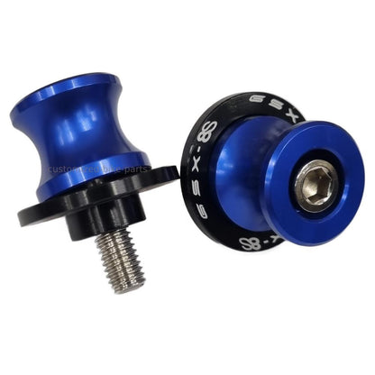 Blue Rear Swingarm Spools Paddock Stand Bobbins - Suzuki GSX-8S 2023-2026