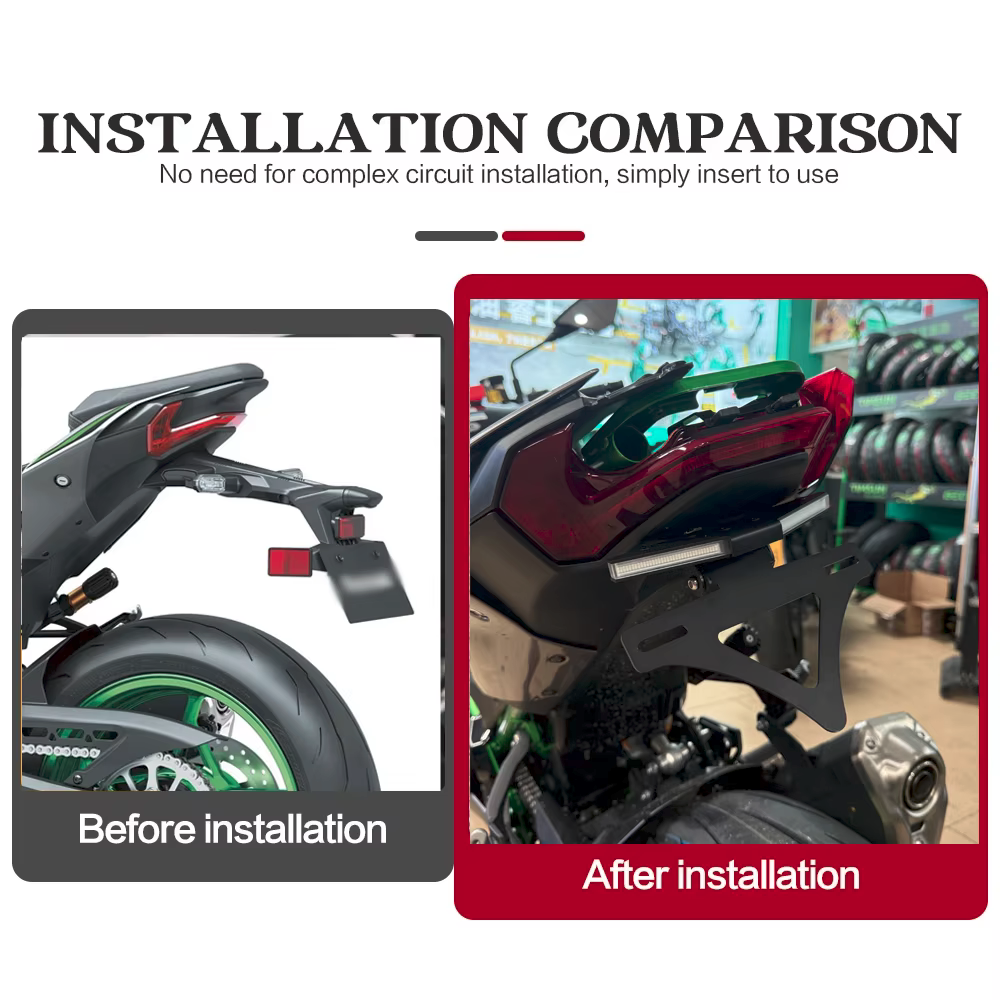 Plug & Play Foldable Tail Tidy Fender Eliminator - Kawasaki Z900 2025-2026