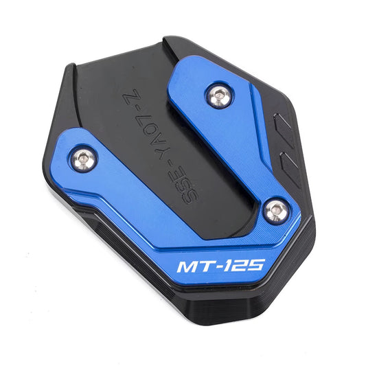 Blue CNC Side Stand Kickstand Shoe Extender - Yamaha MT-125 2014-2026
