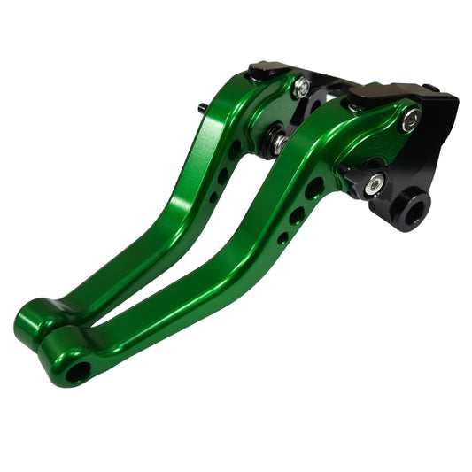 Short Green Clutch & Brake Levers - Kawasaki ZX6R / ZX636R / ZX6RR 2000-2004