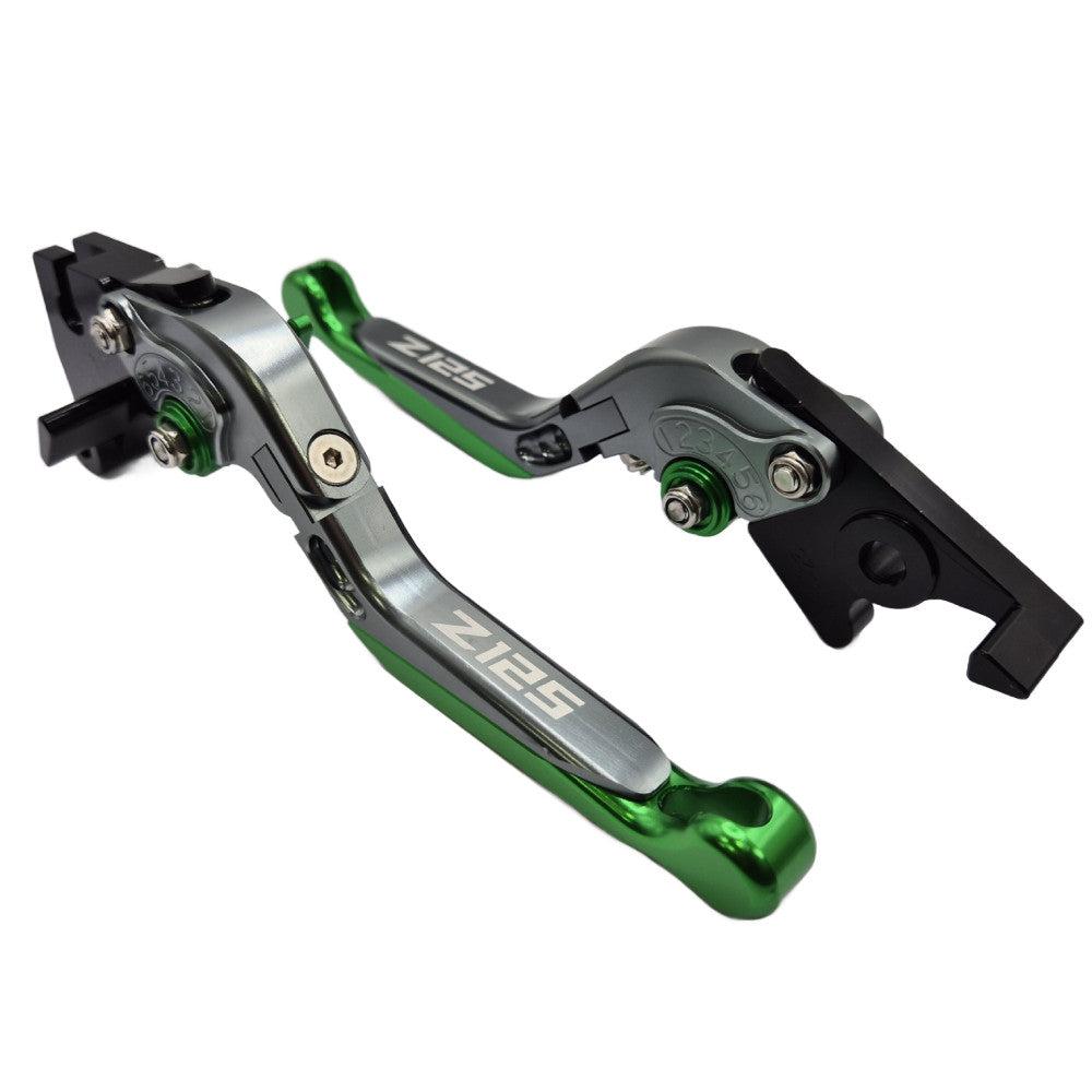 Adjustable Clutch Brake Lever Set Green/Titanium Kawasaki Ninja Z125 2019-2026