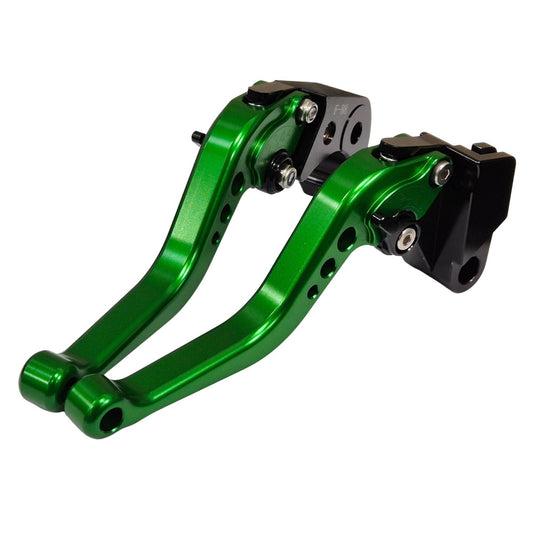 Short Green Adjustable Brake & Clutch Lever Set Kawasaki Z1000 / R 2017-2019