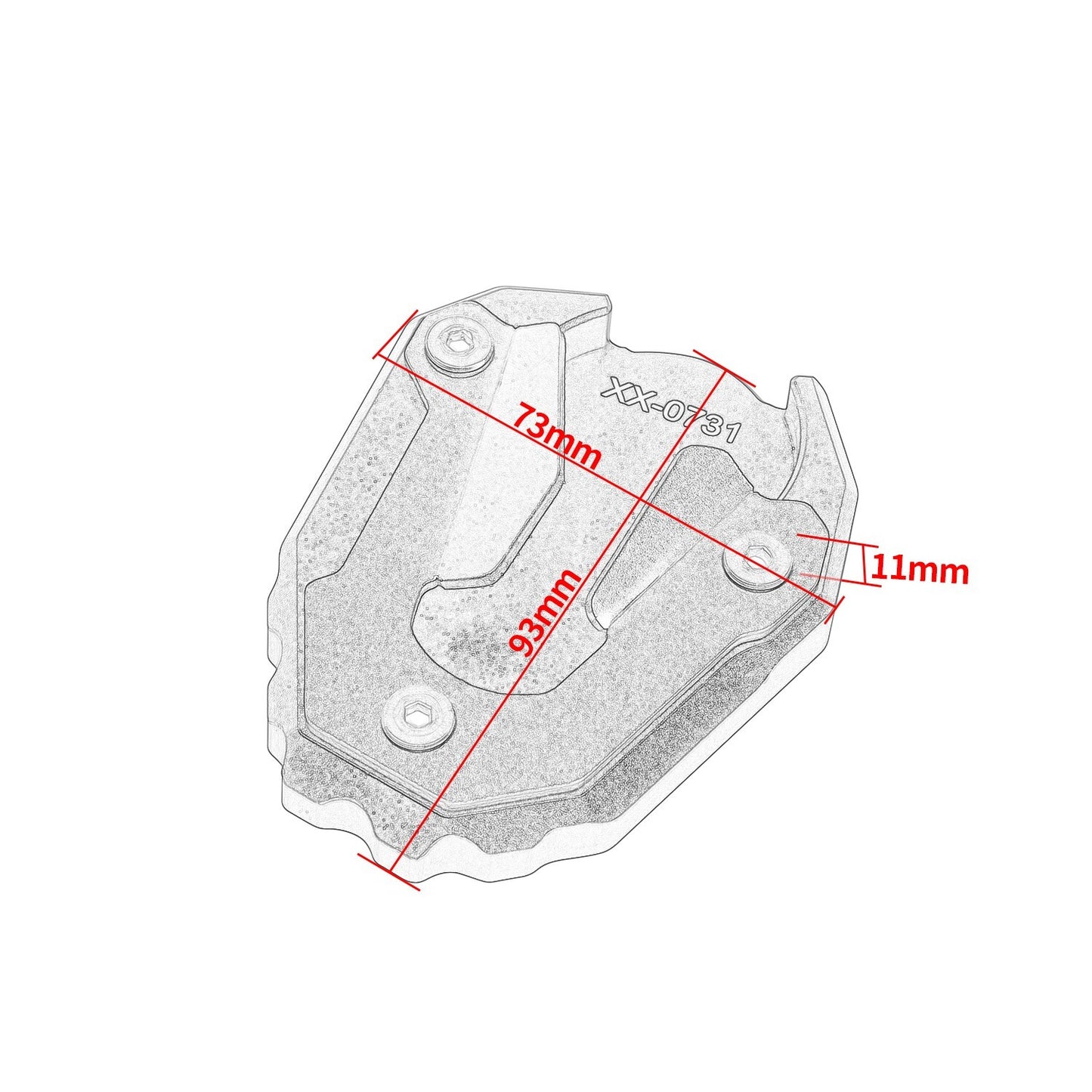 Side Stand Kickstand Shoe Extender - Triumph Tiger 900 Rally Rro 2020-2026