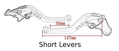 Short Red Clutch & Brake Levers Yamaha YZF-R125 / MT-125 / XSR 125 2020-2025