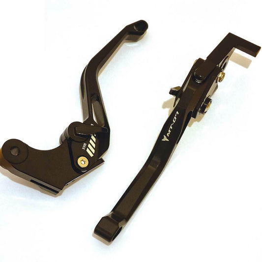 YAMAHA MT-07 2014-2025 BLACK SHORT ADJUSTABLE BRAKE & CLUTCH LEVER SET