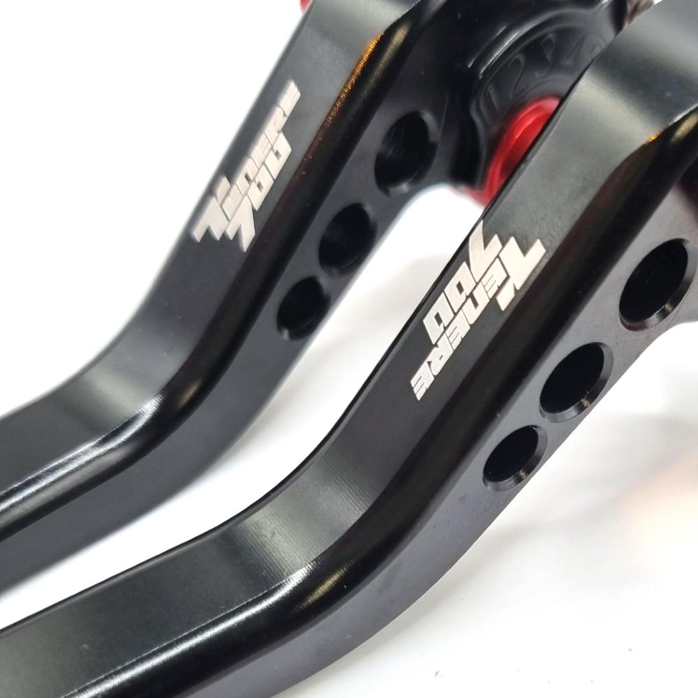 Black Short Engraved Clutch & Brake Levers - Yamaha Tenere 700 2019-2025