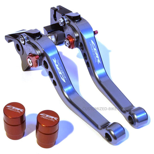 Honda CBR 650R 2018-2024 Titanium Engraved Tyre Valve Caps + Clutch Brake Levers