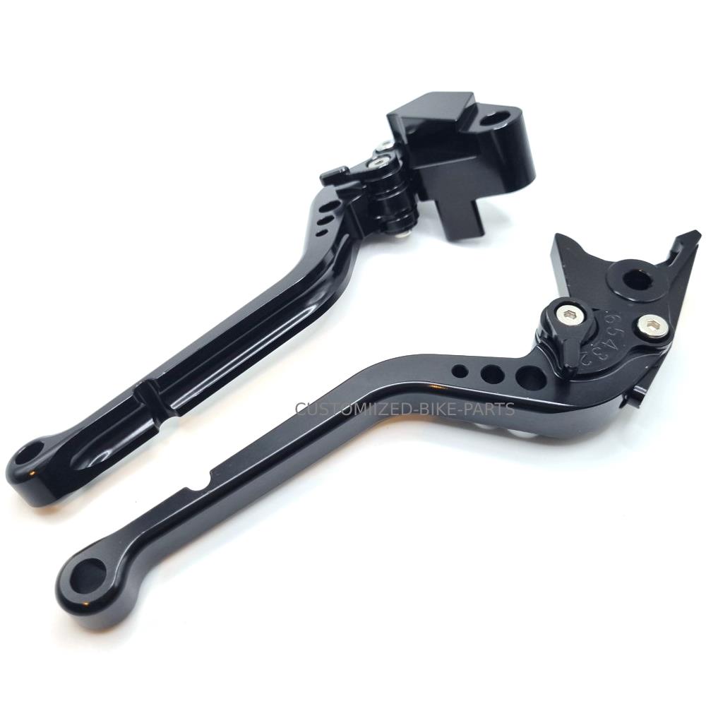Long Black Clutch & Brake Levers For Kawasaki Versys 650 / KLE650 2015-2022