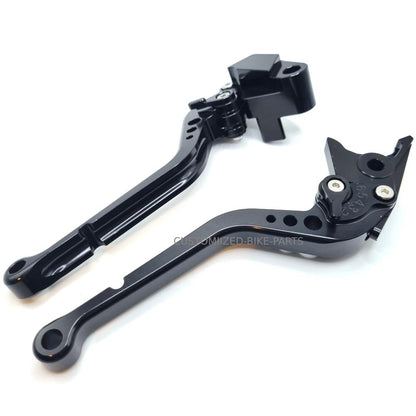 Long Black Clutch & Brake Levers For Kawasaki Versys 650 / KLE650 2015-2022