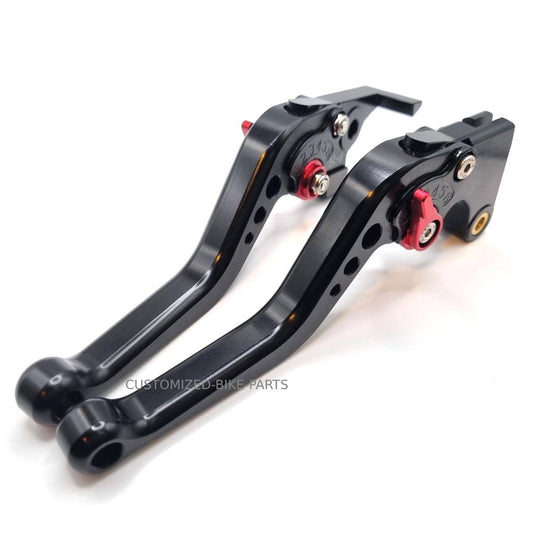 CNC Short Black / Red Clutch & Brake Levers For Yamaha Tenere 700 2019-2023