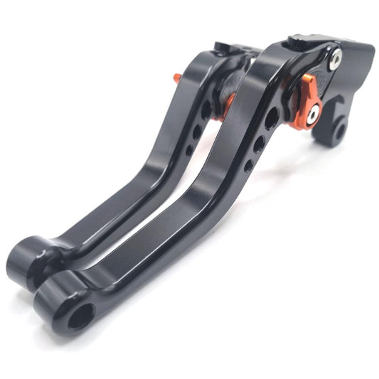 Short Black Orange Adjustable Brake & Clutch Lever Set - KTM 790 Duke 2018-2025
