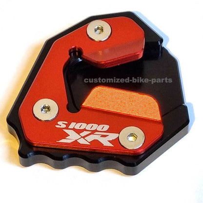Black/Red CNC Side Stand Kickstand Shoe Extender - BMW S 1000 XR 2020-2025