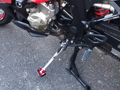 Black/Red CNC Side Stand Kickstand Shoe Extender - BMW S 1000 XR 2020-2025