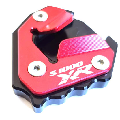 Black/Red CNC Side Stand Kickstand Shoe Extender - BMW S 1000 XR 2020-2025