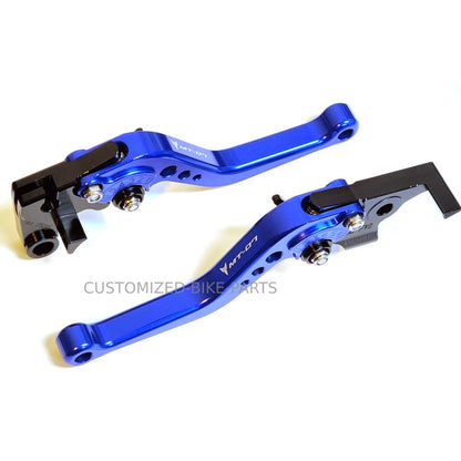 Engraved Short Blue Clutch & Brake Levers For Yamaha MT-07 2014-2025
