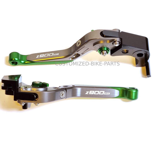 Green / Titanium Brake & Clutch Levers - Kawasaki Z900RS Z 900 RS 2017-2025