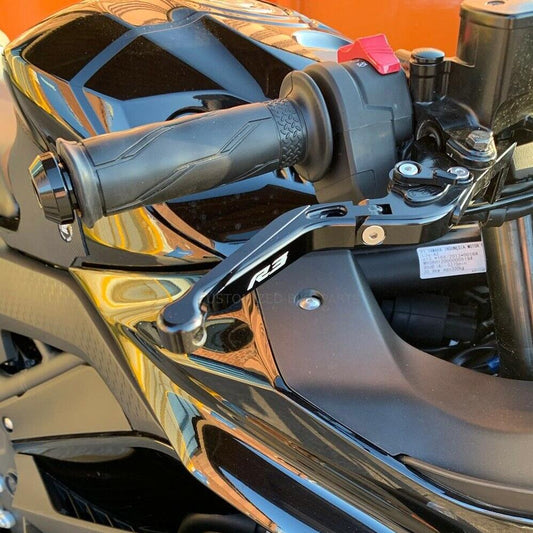 Adjustable Clutch & Brake Levers Set Black / Black - Yamaha YZF-R3 2014-2025