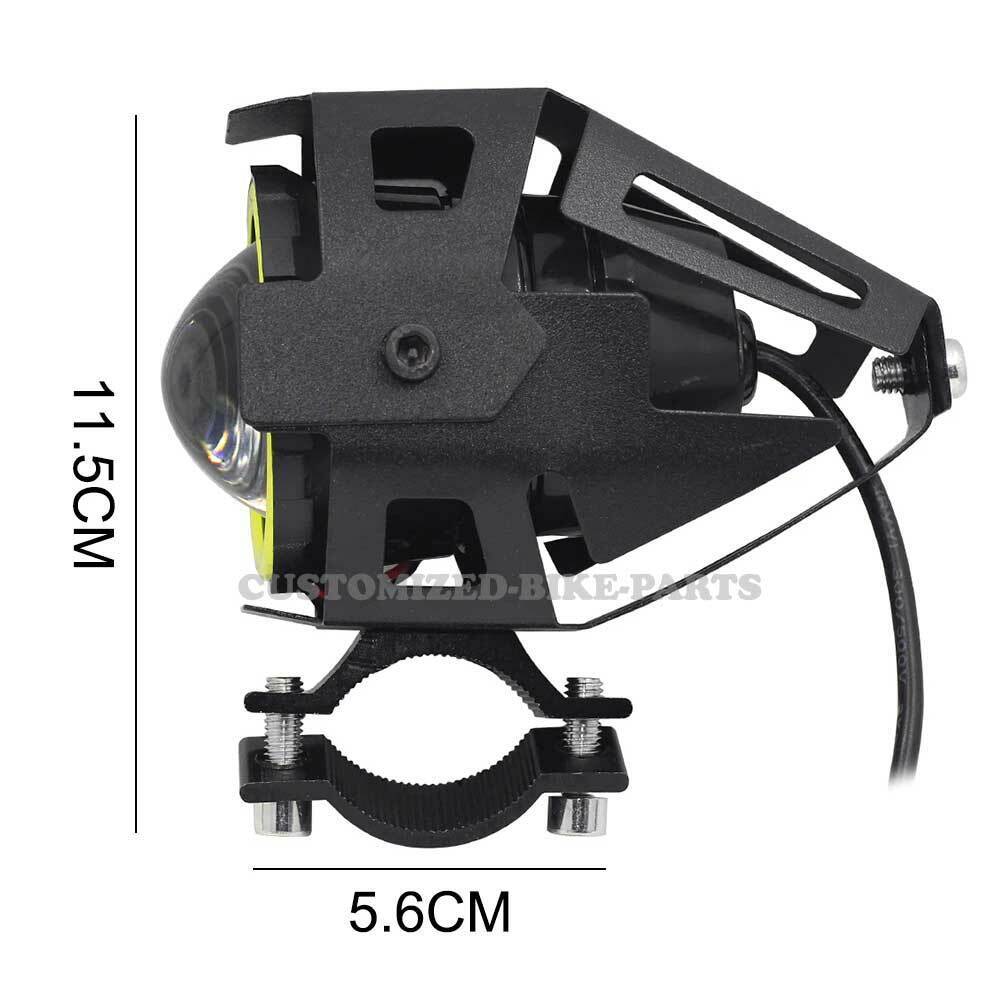 2x 125W U7 LED Motorcycle Angel Eyes Headlight Spotlight Auxiliary Lights Green