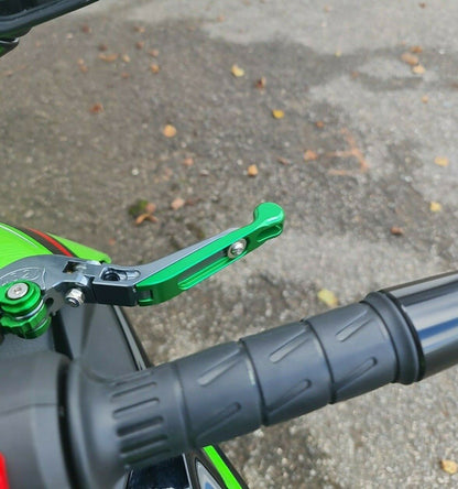 Adjustable Clutch Brake Lever Set Green/Titanium Kawasaki Ninja 125 2019-2023