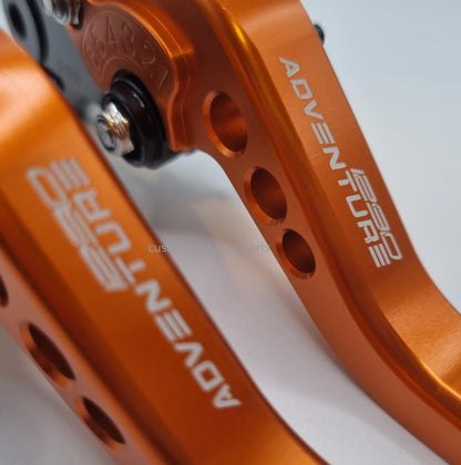 Short Clutch Brake Lever Set Orange For KTM 1290 Super Adventure R / S 2015-2025