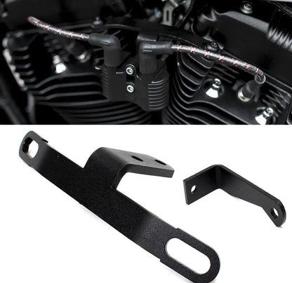 Black Coil And Ignition Key Re-location - Harley Sportster Iron 883 1200 XL