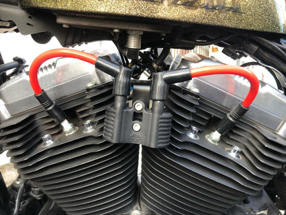 Black Coil And Ignition Key Re-location - Harley Sportster Iron 883 1200 XL
