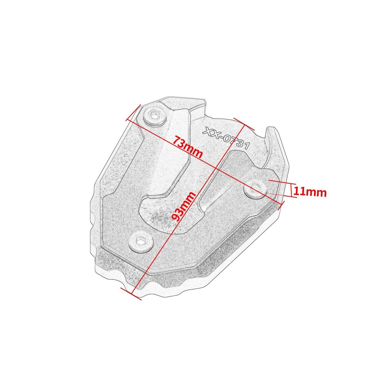 Side Stand Kickstand Shoe Extender - Triumph Tiger 900 Rally Rro 2020-2025