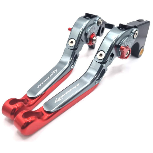 Titanium / Red Adjustable Clutch & Brake Lever Set HONDA CB750 HORNET 2023-2025