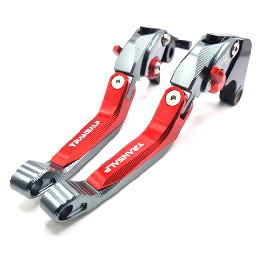 RED ADJUSTABLE BRAKE & CLUTCH LEVERS SET - HONDA TRANSALP 750 XL750 2023-2025