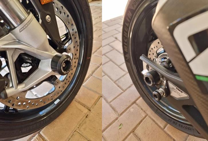 Front & Rear Set Axle Crash Bobbin Sliders BMW S1000RR S1000R M1000RR 2009-2025