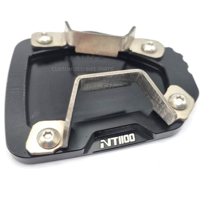 Black CNC Side Stand Kickstand Shoe Extender - Honda DCT NT 1100 2022-2025