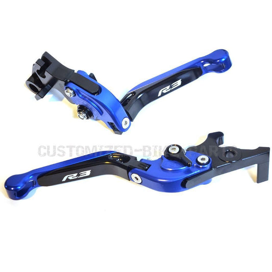 Adjustable Clutch & Brake Levers Set Blue / Black - Yamaha YZF-R3 2014-2025