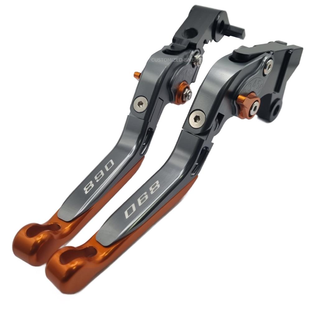 KTM 890 Duke R 2020-2025 | Adjustable Clutch Brake Lever Set Titanium / Orange