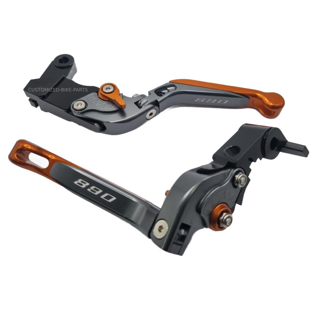KTM 890 Duke R 2020-2025 | Adjustable Clutch Brake Lever Set Titanium / Orange